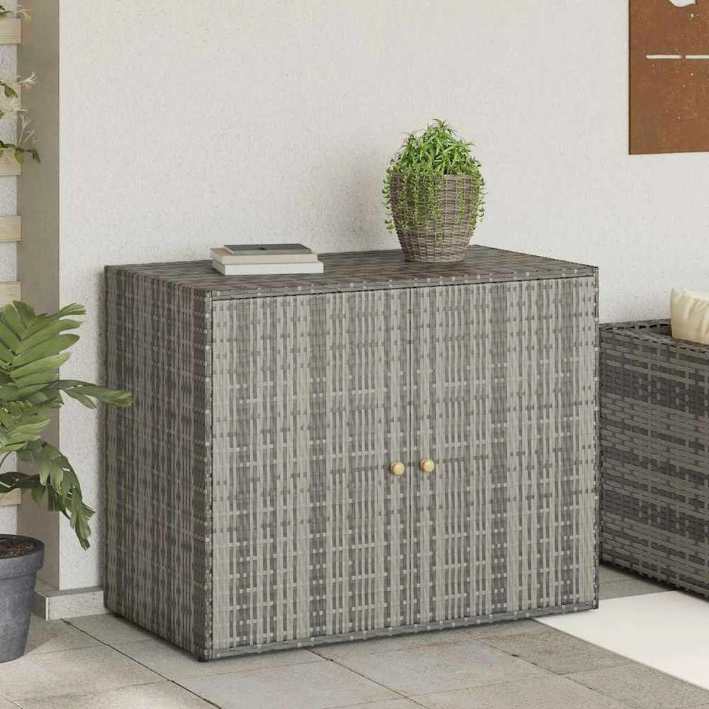 Sodo spintelė daiktams, pilka, 100x55,5x80cm, poliratanas