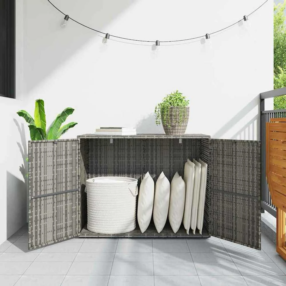 Sodo spintelė daiktams, pilka, 100x55,5x80cm, poliratanas