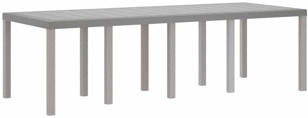 Sodo stalas Šviesiai pilka 250 x 100 x 73 cm poliratanas