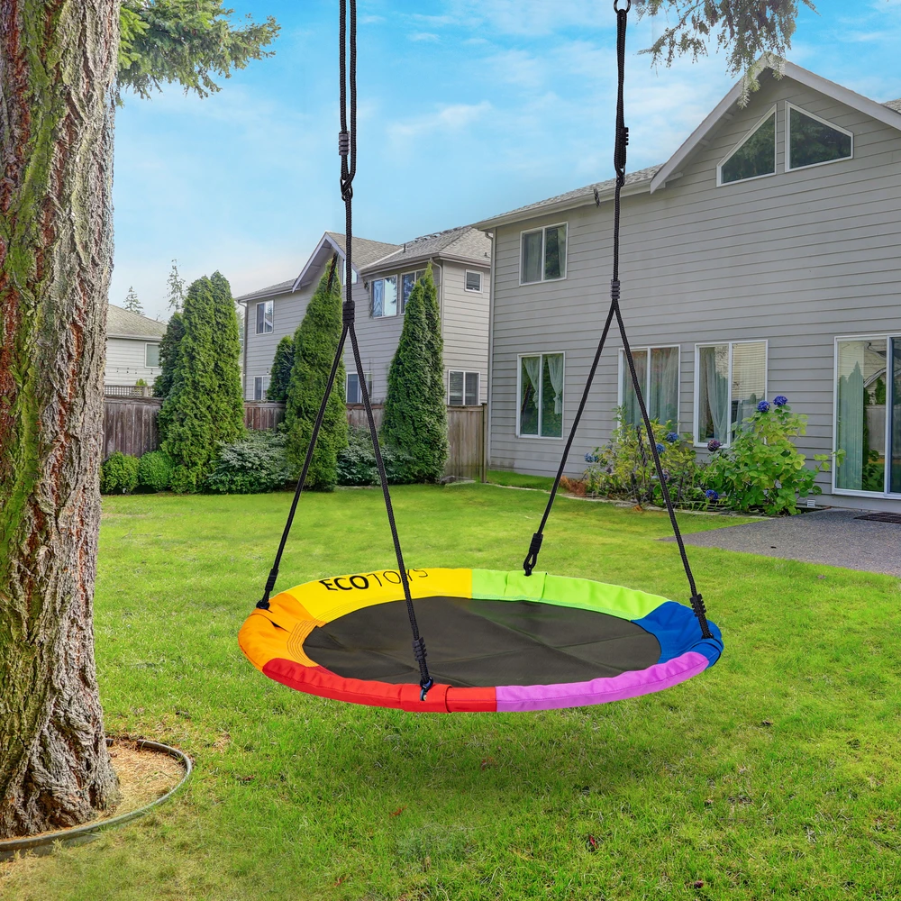 Grandininis pjūklas Sodo sūpynės gandro lizdas 100 cm spalvotos ECOTOYS