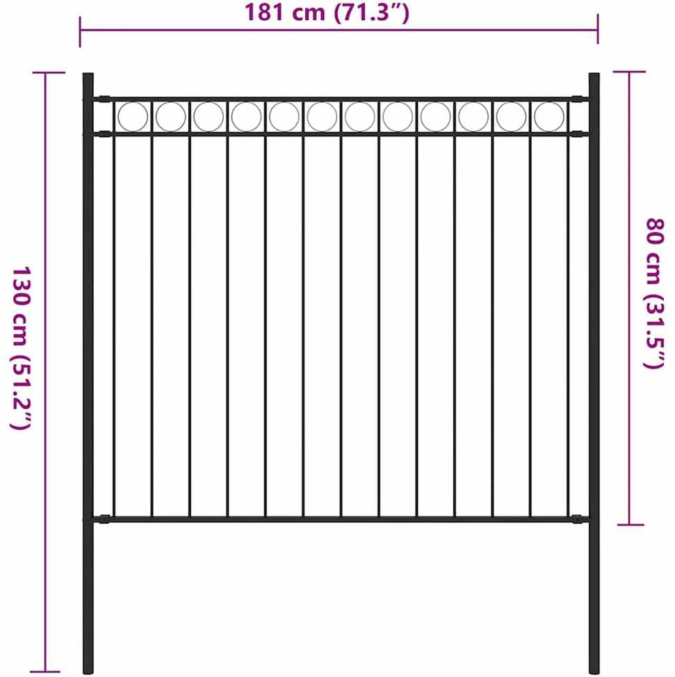 Sodo tvora, juodos spalvos, 1,7x0,8m, plienas