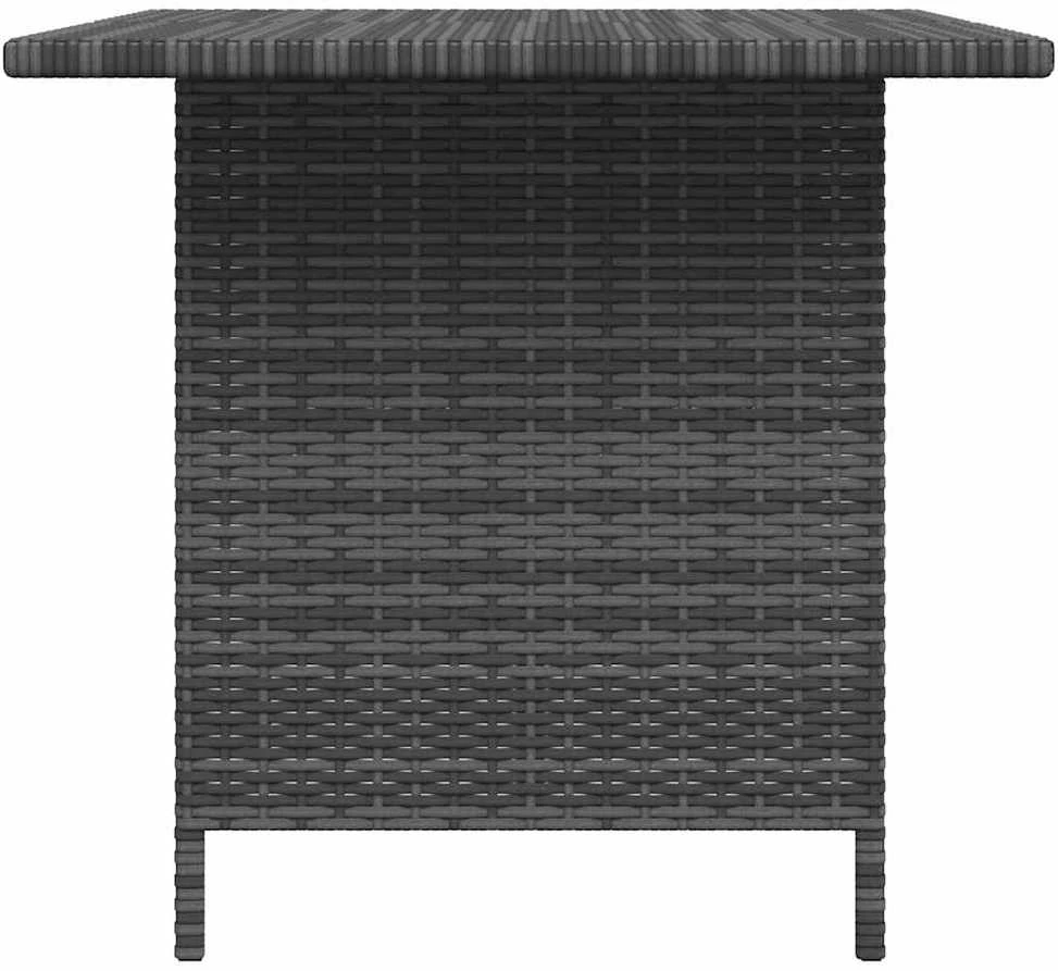 Sodo valgomojo stalas, pilkos spalvos, 110x70x65cm, poliratanas