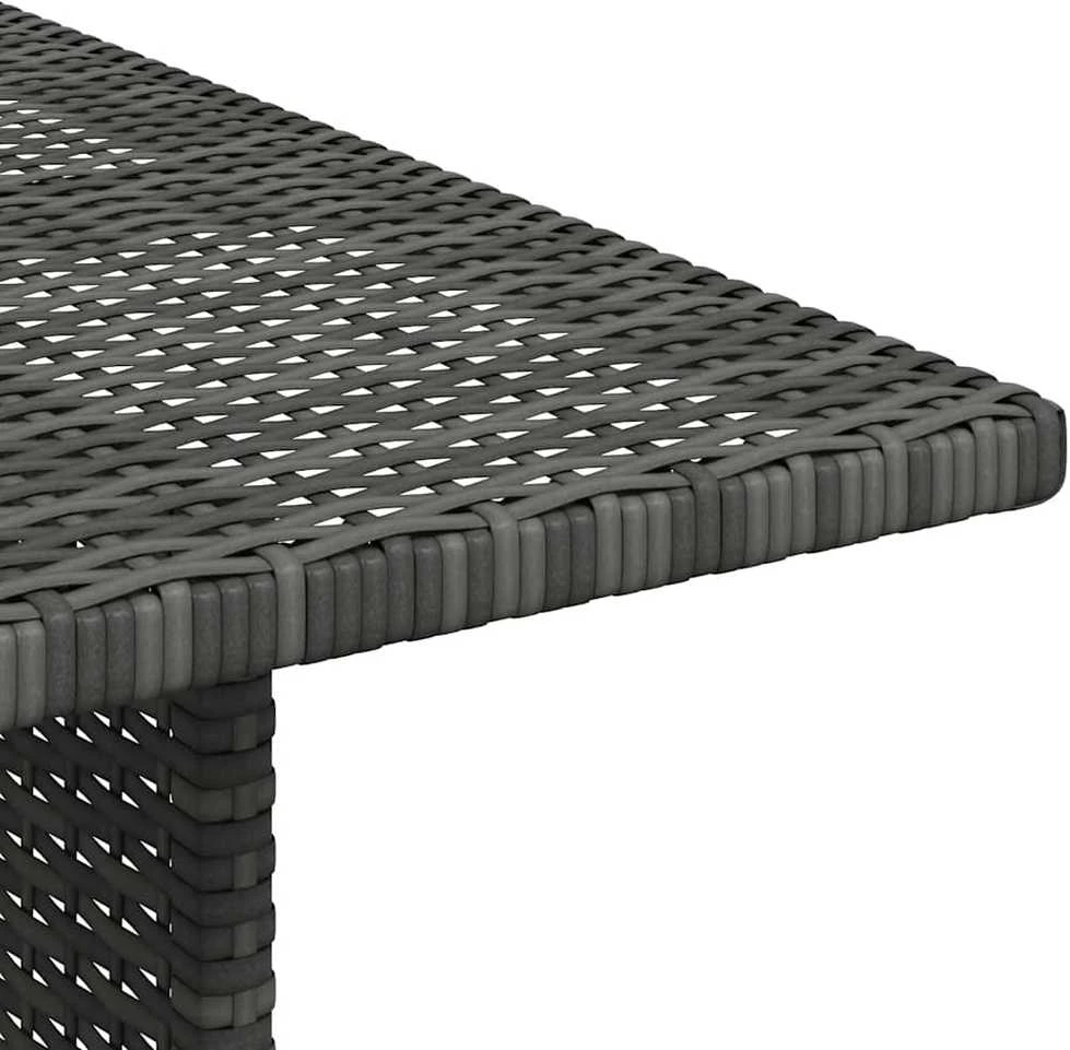 Sodo valgomojo stalas, pilkos spalvos, 110x70x65cm, poliratanas
