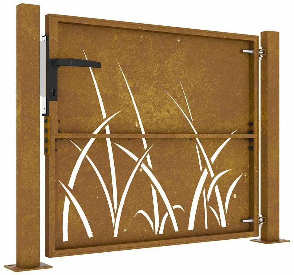 Sodo vartai, 105x105cm, corten plienas, žolės dizaino