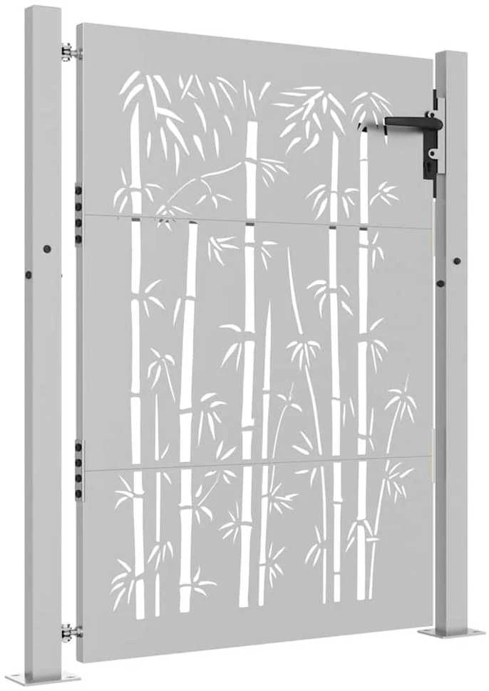 Sodo vartai, 105x130cm, corten plienas, bambuko dizaino
