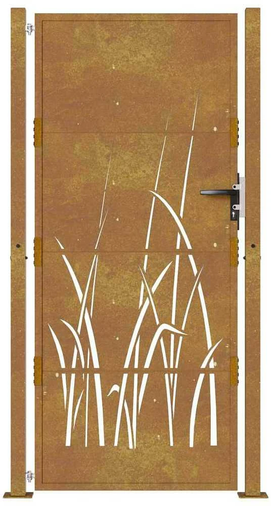 Sodo vartai, 105x180cm, corten plienas, žolės dizaino