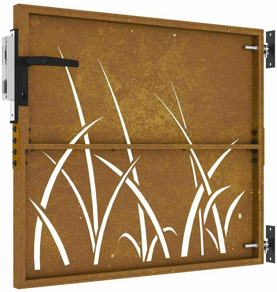 Sodo vartai, 85x100cm, corten plienas, žolės dizaino