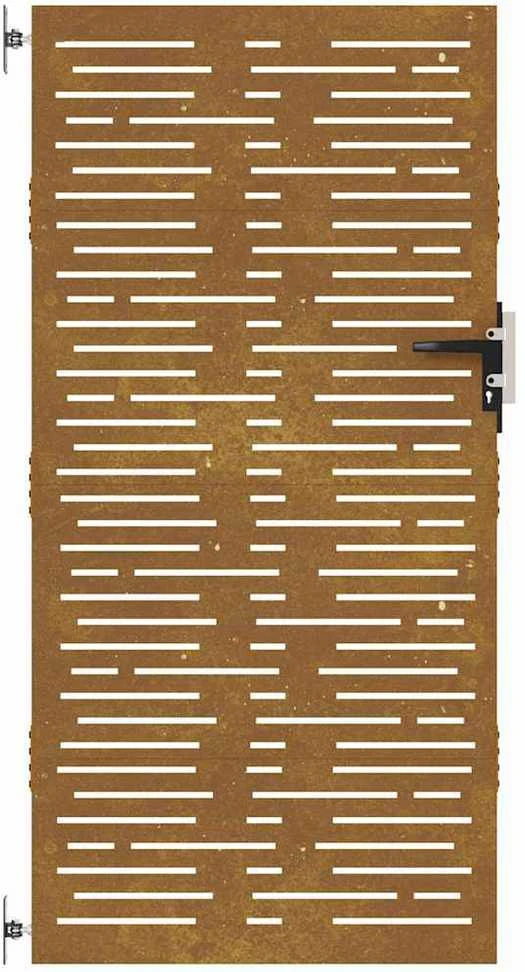 Sodo vartai, 85x175cm, corten plienas, kvadratų dizaino
