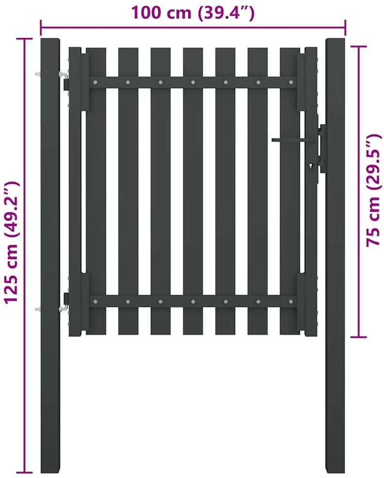 Sodo vartai, antracito spalvos, 1x1,25m, plienas