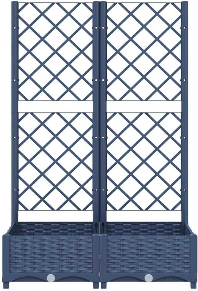 Sodo lovelis su treliažu, tamsiai pilkas, 80x40x121,5cm, PP