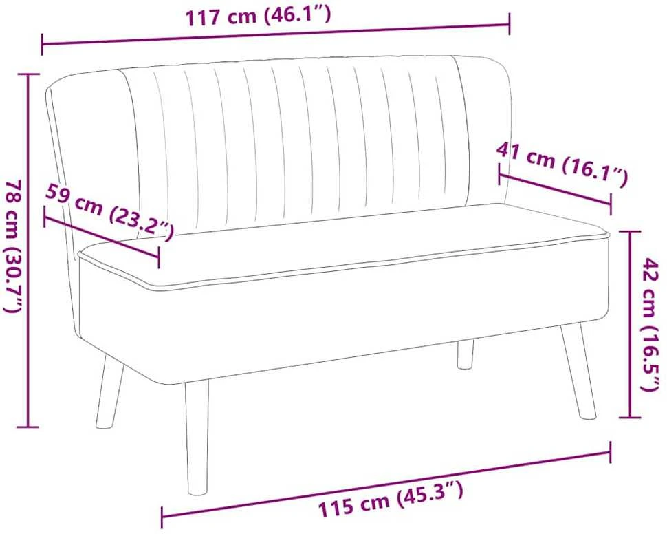Sofa, audinys, 117x55,5x77cm, žalia