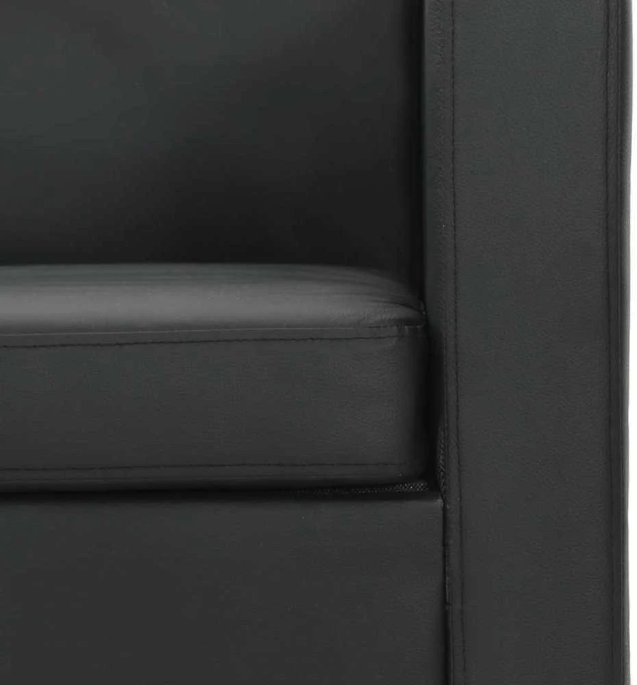 Sofa, dvivietė, dirbtinė oda, juoda