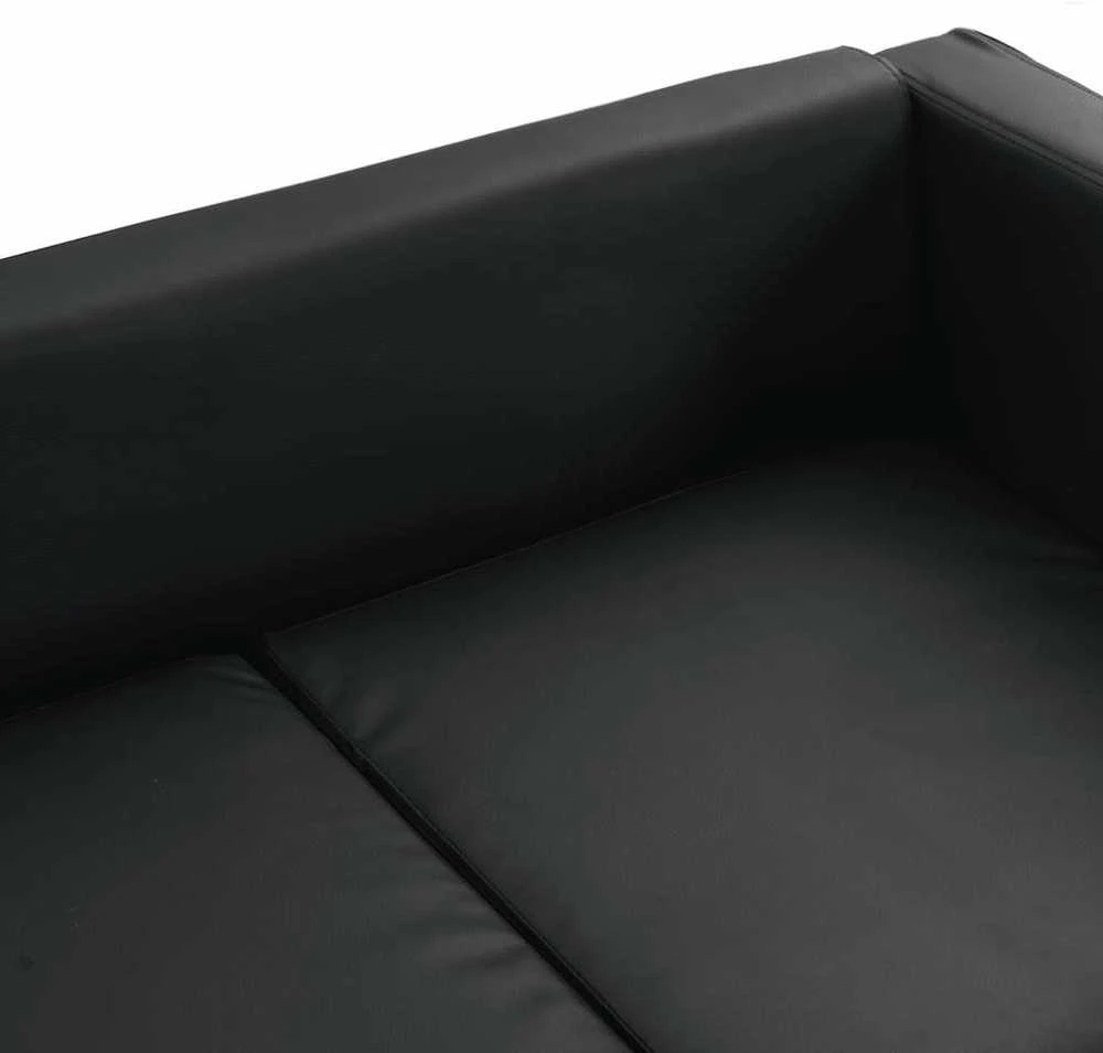 Sofa, dvivietė, dirbtinė oda, juoda