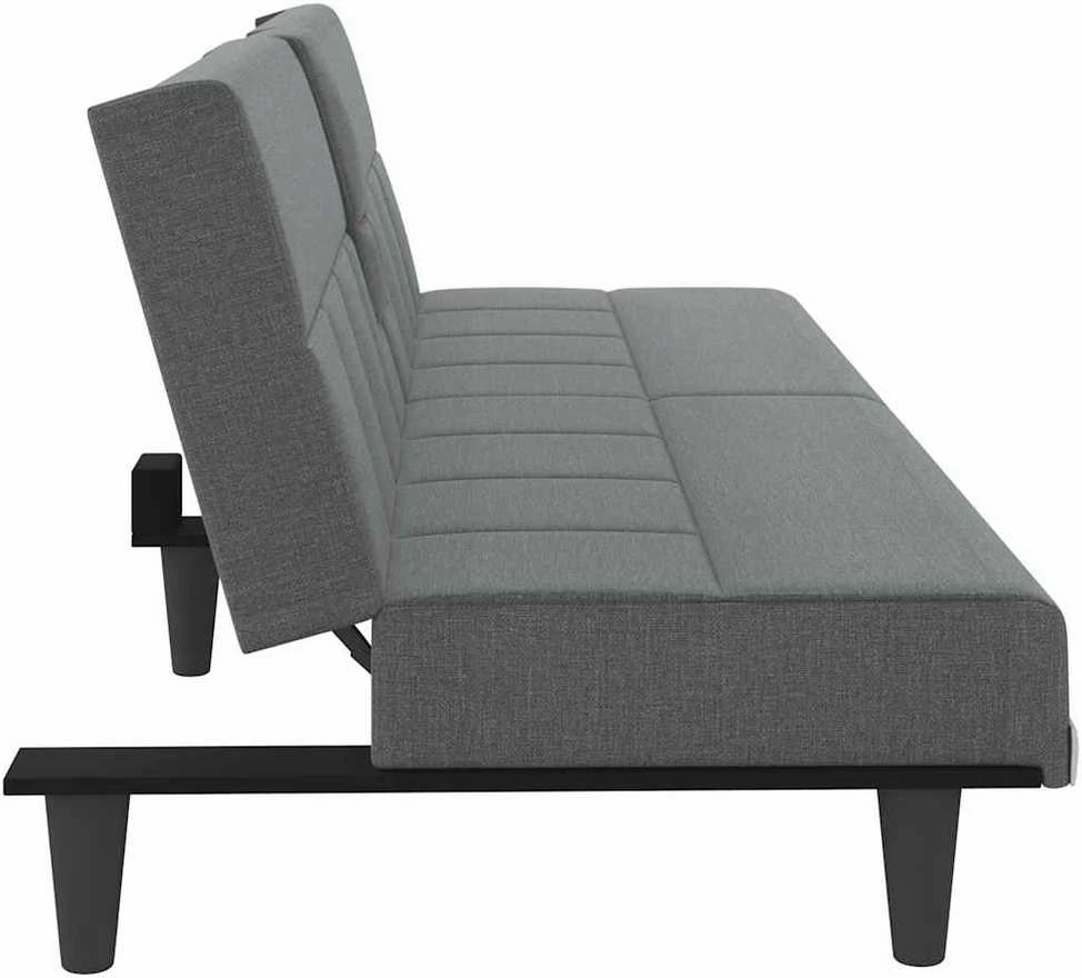 Sofa-lova su puodelių laikikliais, tamsiai pilka, audinys