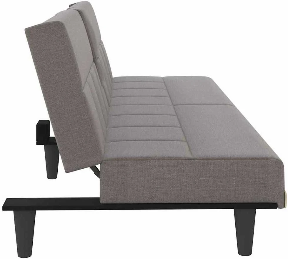 Sofa-lova su puodelių laikikliais, taupe spalvos, audinys 351868