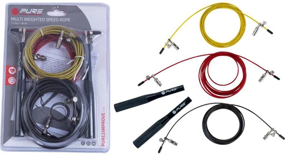 Pure2Improve Multi Weighted Speed Rope, 3 pcs | Geltona/Raudona/Juodas