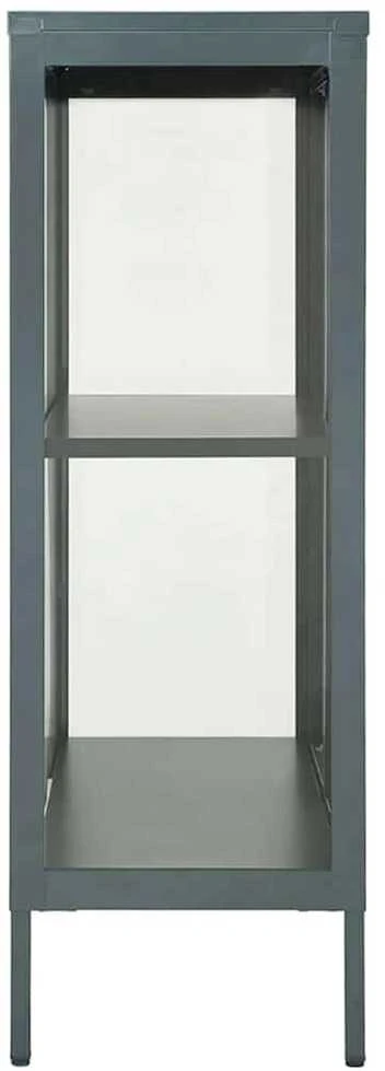 Šoninė spintelė, antracito, 75x35x105cm, plienas ir stiklas