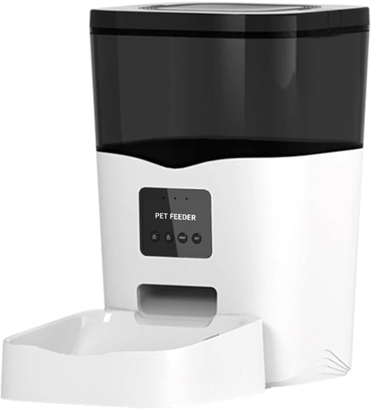 Išmanus maisto dozatorius Sponge Pet Feeder Smart, baltas/juodas