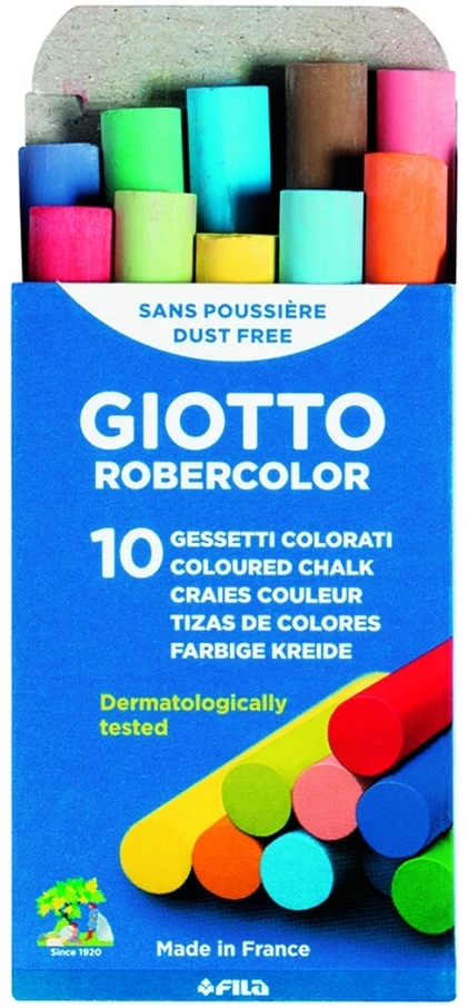 Spalvota kreida Fila Giotto Robercolor Carree, apvali, 10vnt, įvairių spalvų