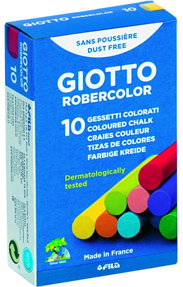 Spalvota kreida Fila Giotto Robercolor Carree, apvali, 10vnt, įvairių spalvų