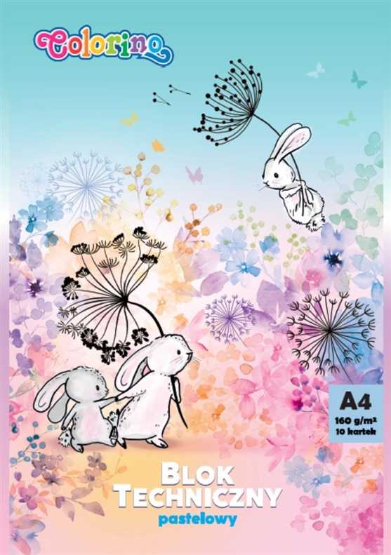 Spalvotas popierius Colorino Pastel Bunny, 10 vnt.