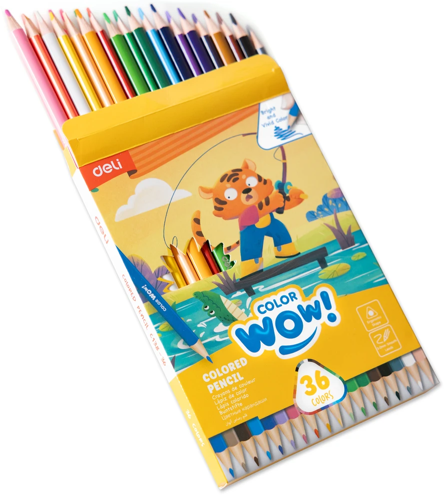 Spalvoti pieštukai DELI ColorWow tribriauniai, 36 spalvų