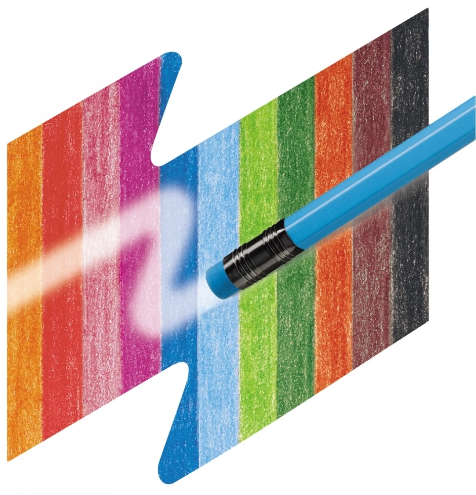 Spalvoti pieštukai Faber-Castell 2011, su trintuku, 12 spalvų