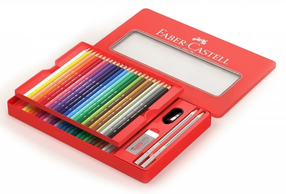 Spalvoti pieštukai Faber-Castell, 48 spalvos, metalinėje dėžutėje