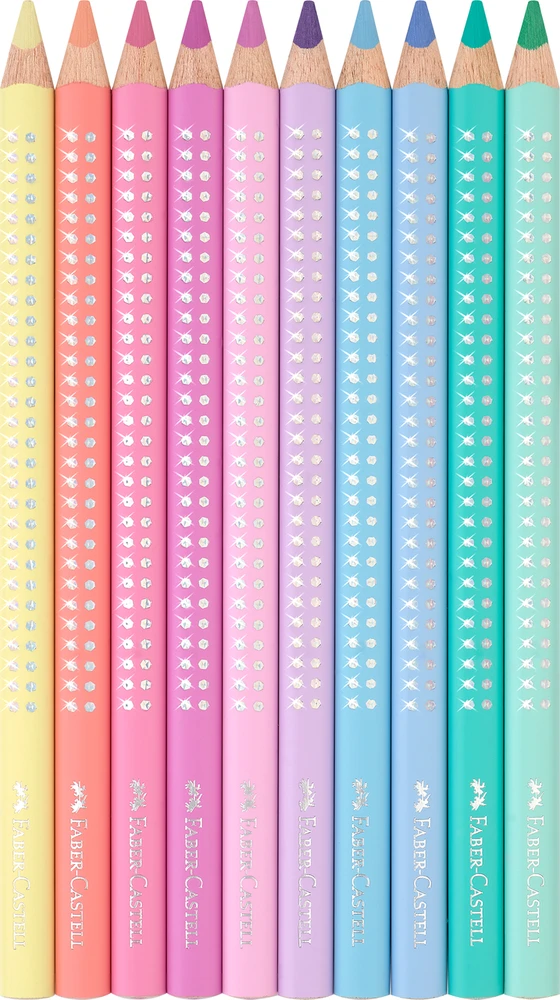 Faber-Castell Blizgančios didelės pastelinės spalvos skardinės – 10 vnt. (210910)
