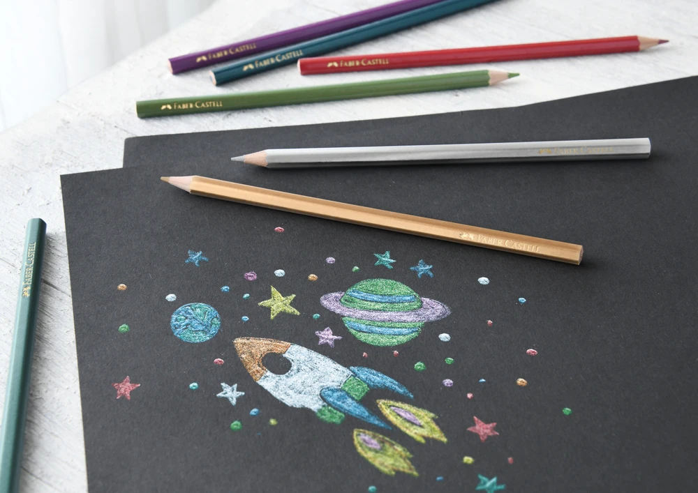 Spalvoti pieštukai Faber-Castell metalic 10 spalvų