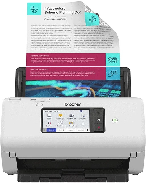 Skeneris Dokumentų skaitytuvas - Brother ADS-4700W ADF, 80ipm, 600x600 DPI, Juoda