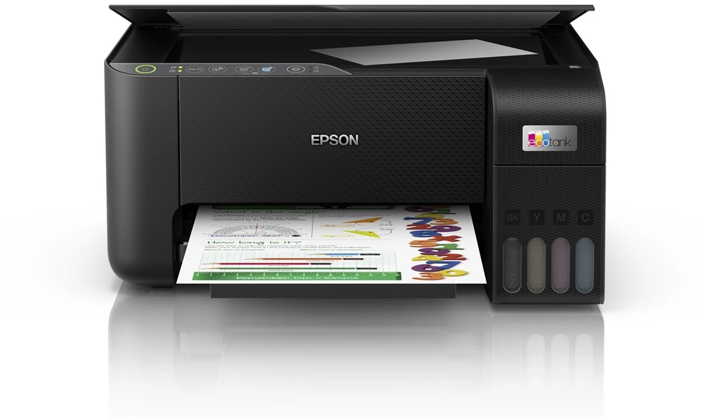Daugiafunkcis Spausdintuvas - Epson EcoTank ET-2860 Belaidis, 100 lapų dėklas, Juoda/Spalvota