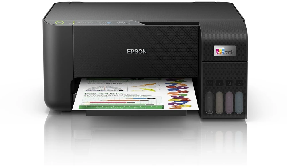 Daugiafunkcis Spausdintuvas - Epson EcoTank ET-2860 Belaidis, 100 lapų dėklas, Juoda/Spalvota