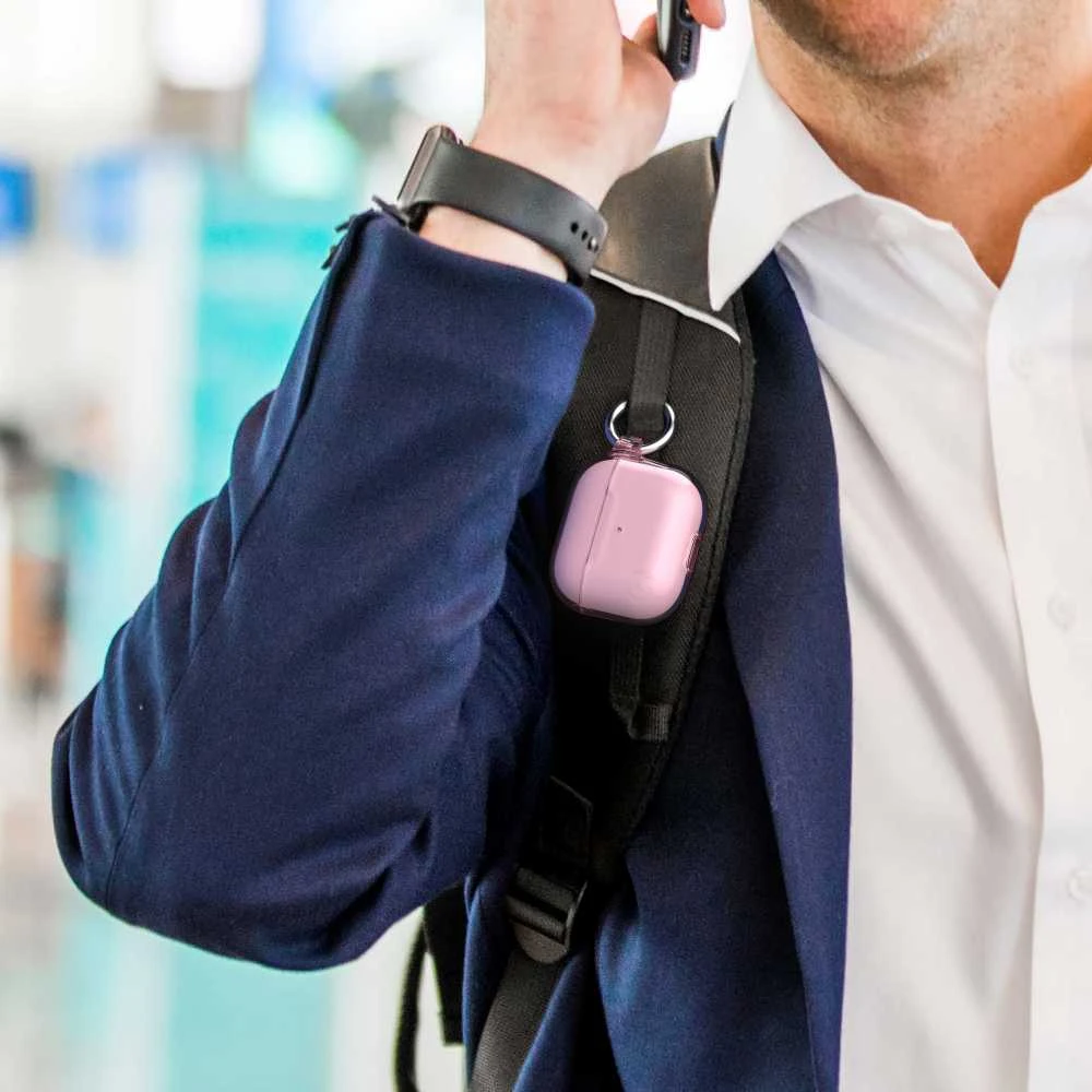 Speck Presidio Clear - dėklas skirtas Apple Airpods 3 gen with Microban (Icy Rožinė)