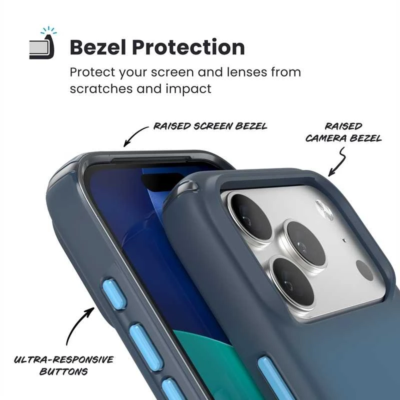 Speck Presidio Lux MagSafe - dėklas skirtas Apple iPhone 17 Pro Deep Sea Fade / Juodas / Spell Mėlyna