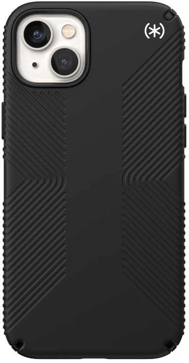Speck Presidio2 Grip - dėklas skirtas Apple iPhone 15 Plus / 14 Plus su MICROBAN coating Juodas / Juodas / Baltas