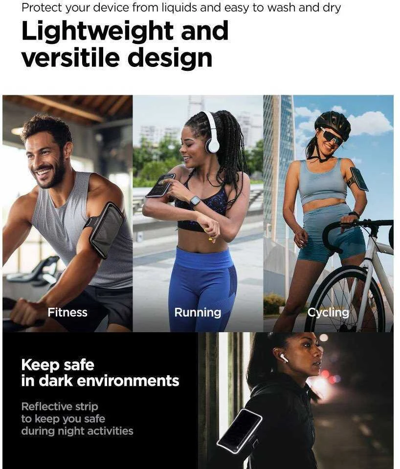 Spigen A703 Dyanmic Shield ArmBand dėklas juodos spalvos
