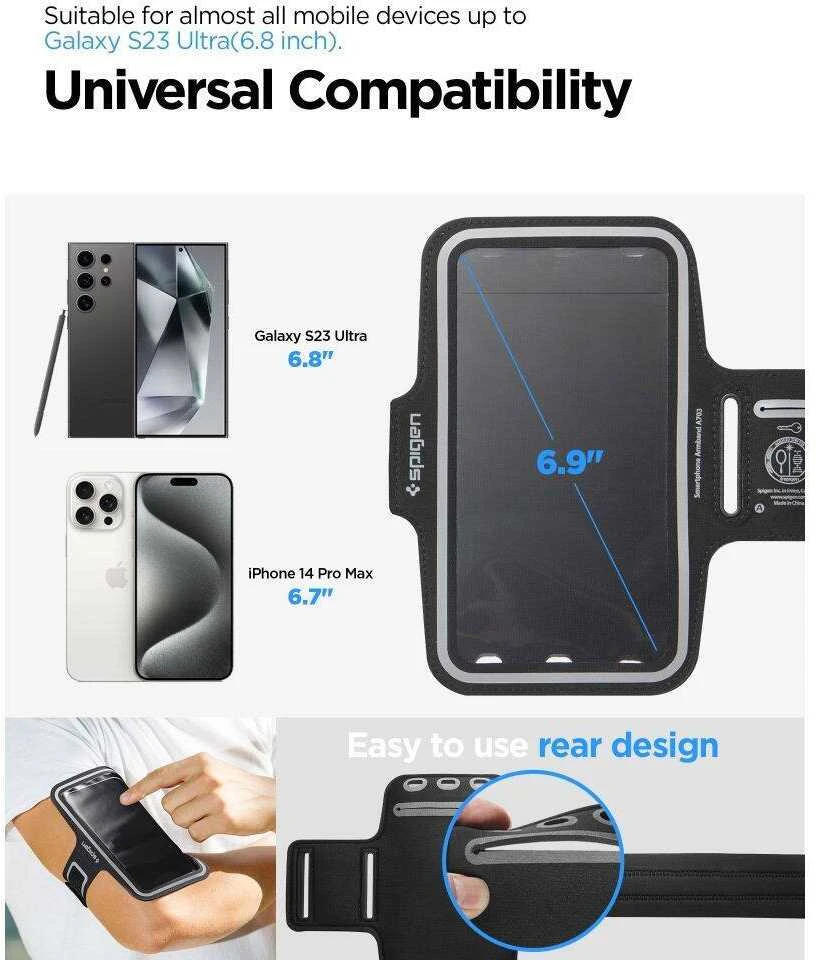 Spigen A703 Dyanmic Shield ArmBand dėklas juodos spalvos