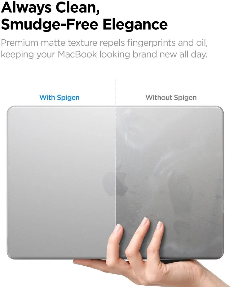 „SPIGEN AIRSKIN“ „MACBOOK AIR 13 M2-M5“ 2023–2026 m. „FROST CLEAR“