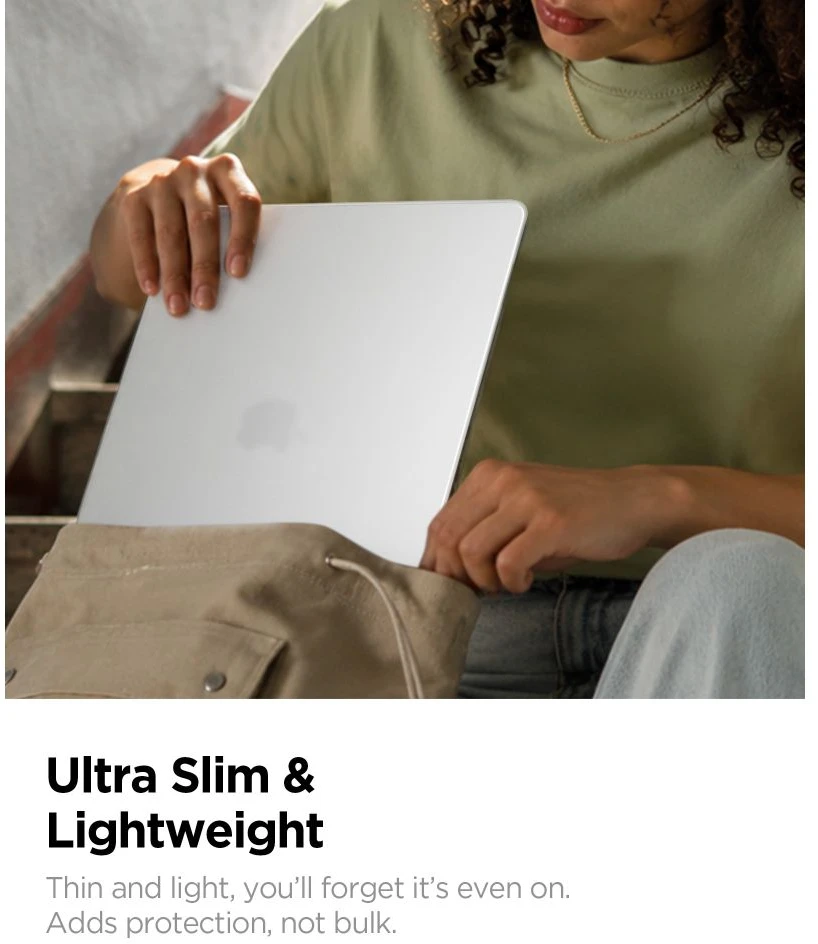 „SPIGEN AIRSKIN“ „MACBOOK AIR 13 M2-M5“ 2023–2026 m. „FROST CLEAR“