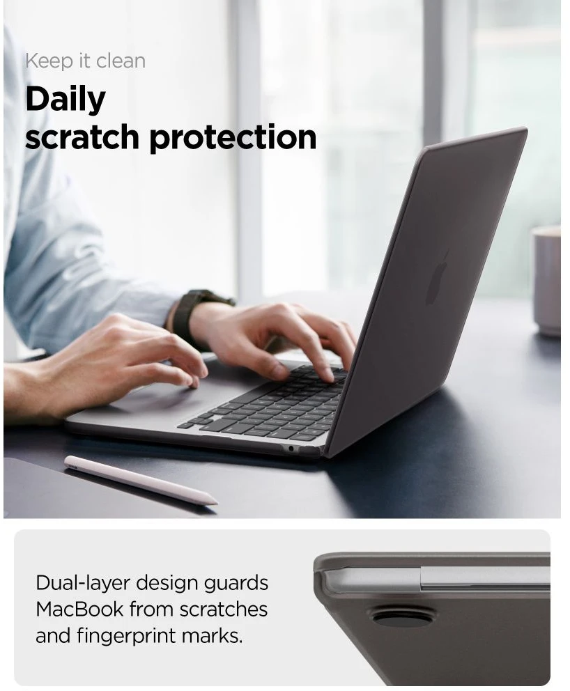 SPIGEN AIRSKIN MACBOOK AIR 13 M2-M5 2023-2026 FROST Juodas