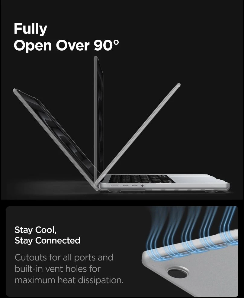 SPIGEN AIRSKIN MACBOOK PRO 14 M1-M5 PRO / M5 PRO MAX 2021-2026 MATINIS SKAIDRUS DĖKLAS