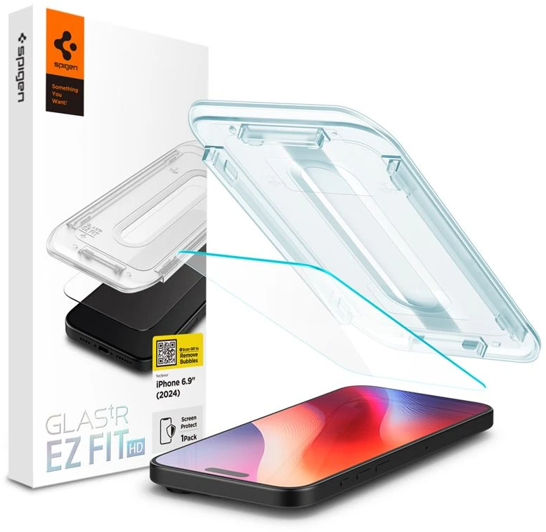 „Spigen Glass tR EZ Fit HD“ 1 vnt., skaidrus – „Apple iPhone 16 Pro Max“