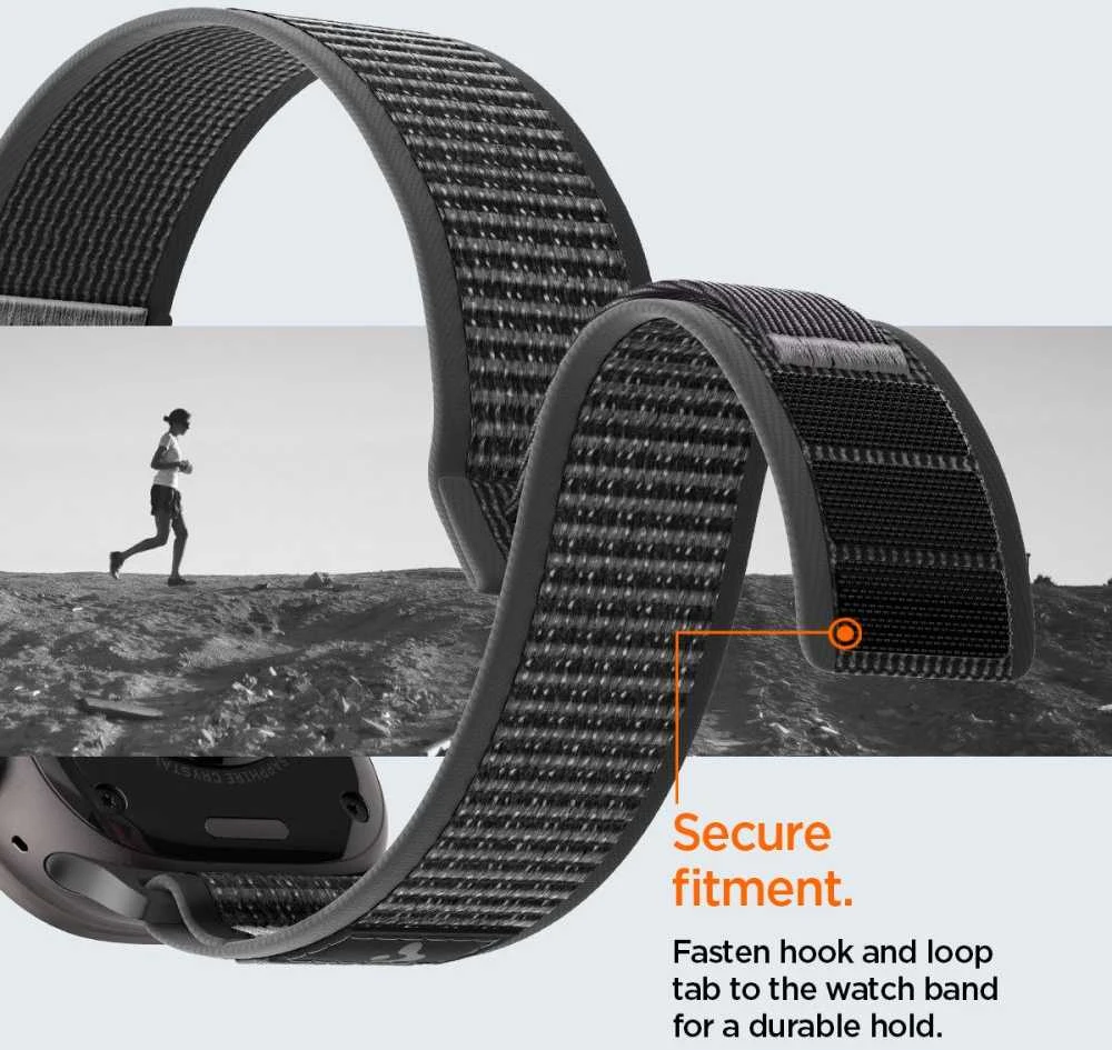 Spigen Athlex Air 2 aktyvus dirželis, juoda-pilka - Apple Watch 49 mm/46 mm/45 mm/44 mm
