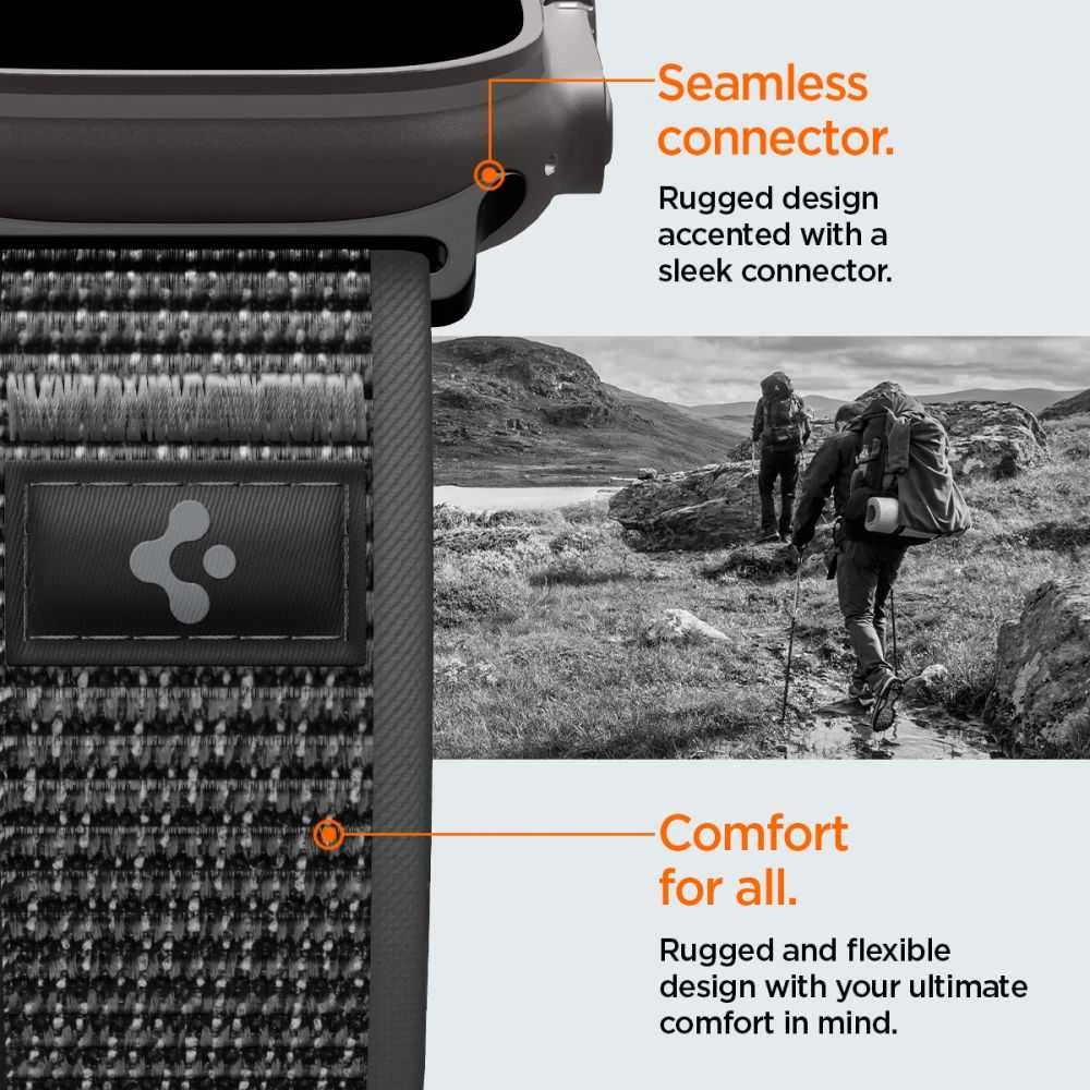 Spigen Athlex Air 2 aktyvus dirželis, juoda-pilka - Apple Watch 49 mm/46 mm/45 mm/44 mm