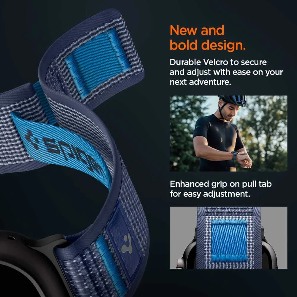 Spigen Athlex Air 2 aktyvus dirželis, tamsiai mėlynas - Apple Watch 49mm/46mm/45mm/44mm