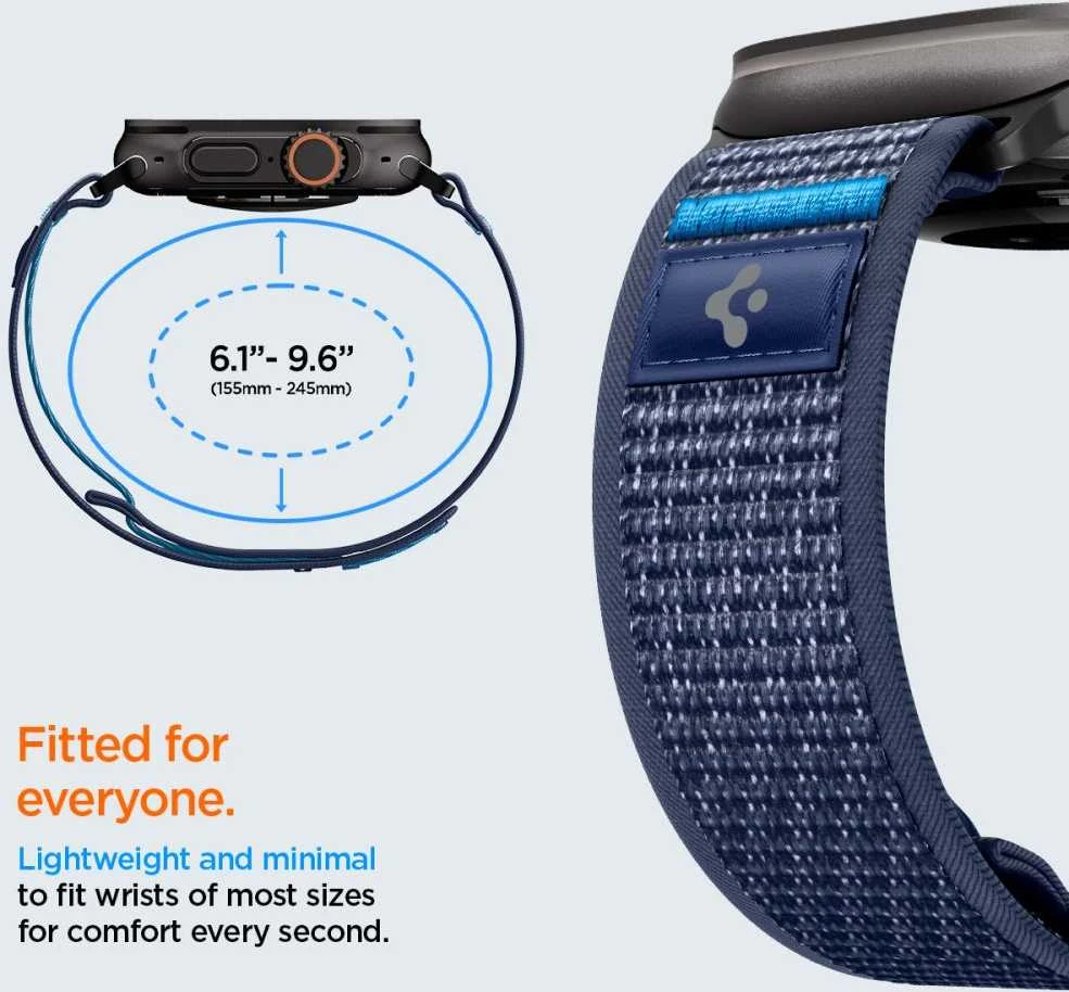 Spigen Athlex Air 2 aktyvus dirželis, tamsiai mėlynas - Apple Watch 49mm/46mm/45mm/44mm