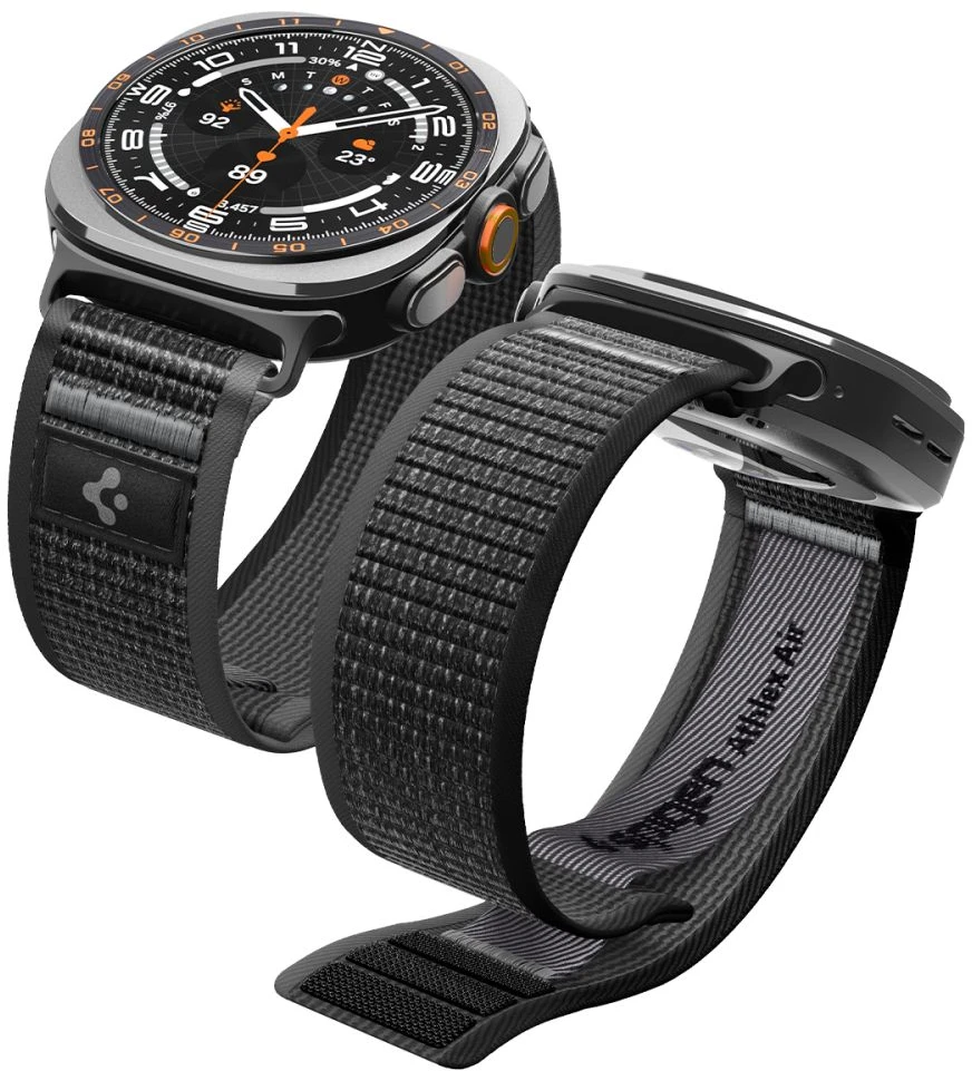 Spigen ATHLEX AIR DIRŽELIS Samsung Galaxy WATCH ULTRA 1 / 2 2024-2026 (47 MM) ACTIVE JUODA/PILKA