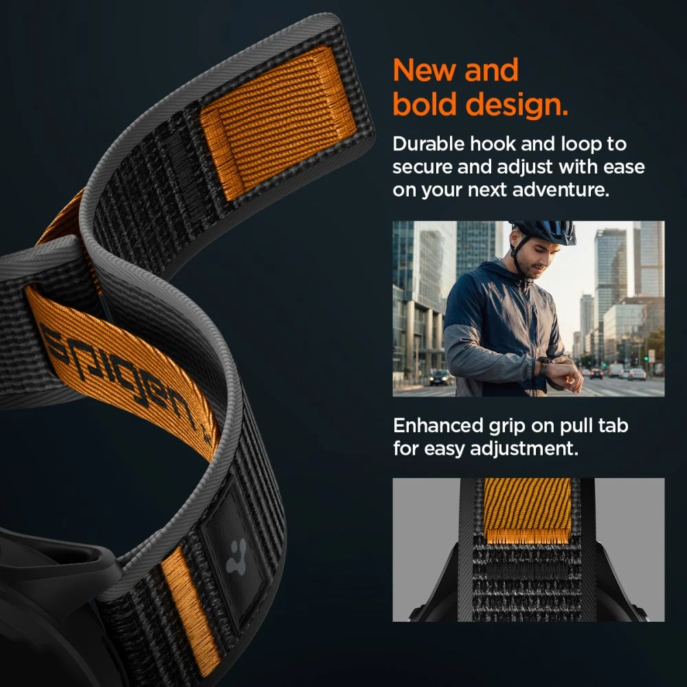 SPIGEN ATHLEX AIR GARMIN QUICK RELEASE 22 MM AKTYVUS Juodas/ORANŽINIS