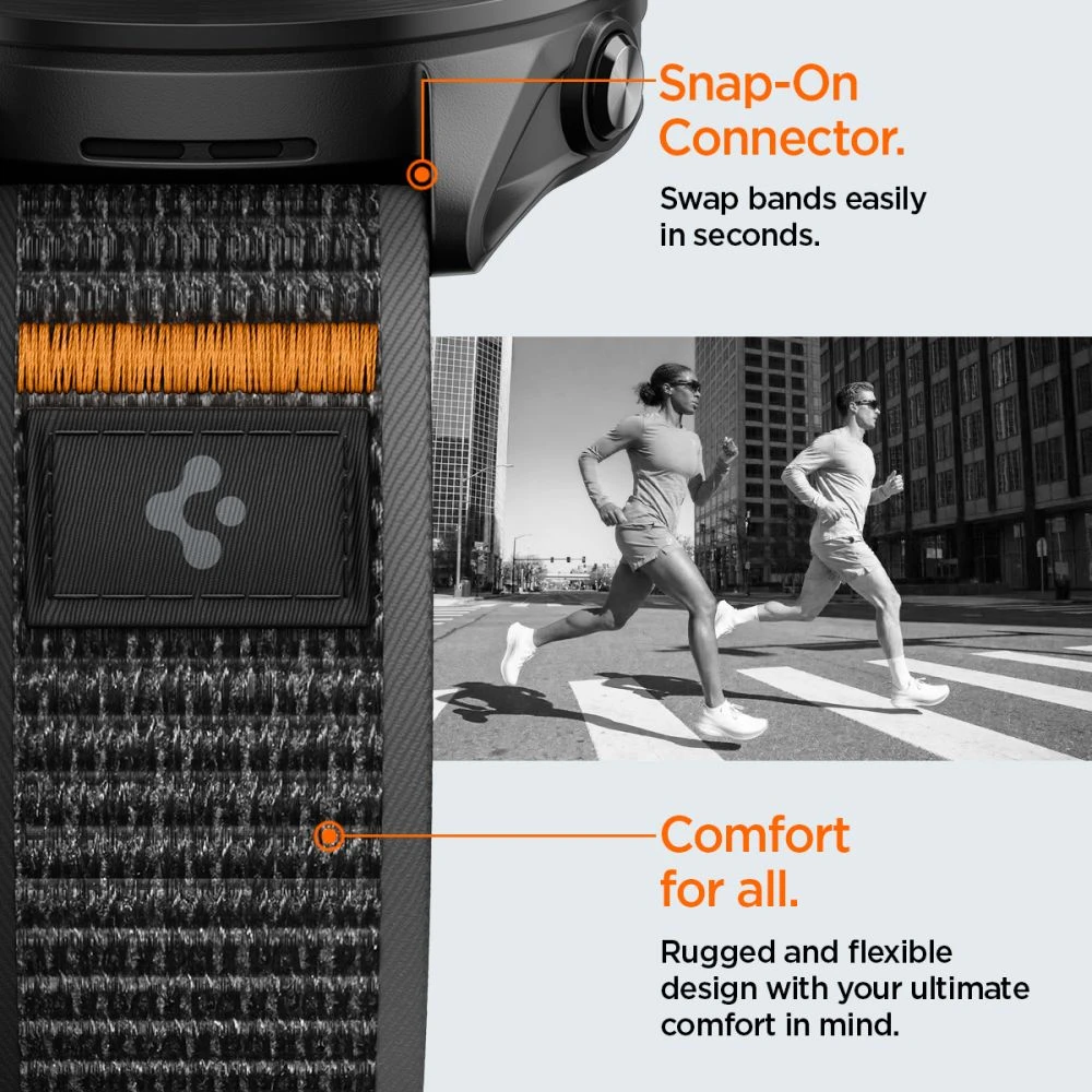 SPIGEN ATHLEX AIR GARMIN QUICK RELEASE 22 MM AKTYVUS Juodas/ORANŽINIS